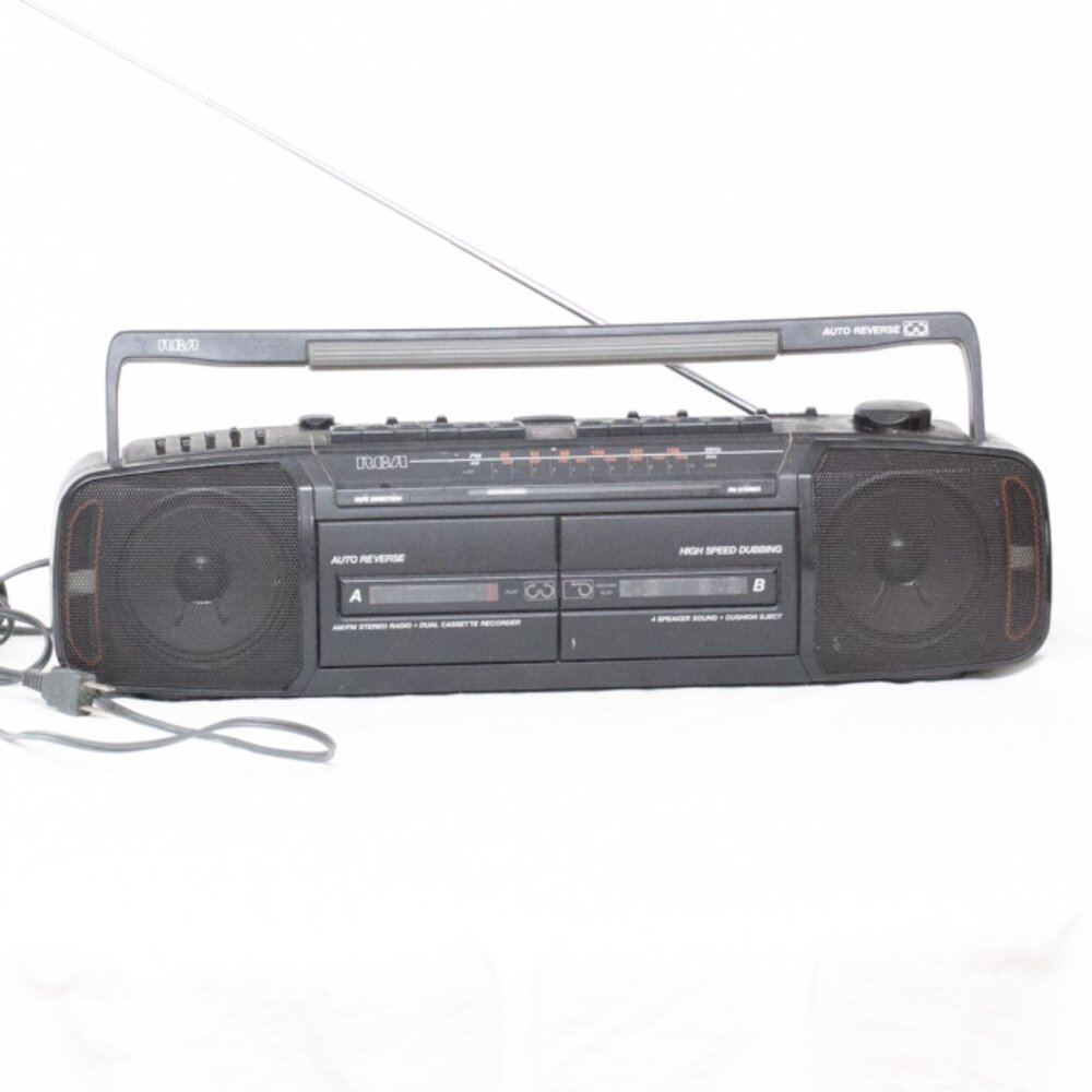 Vgt 90's RCA Boombox Dual Cassette Player Stereo 5 Band Equalizer AM FM Radio